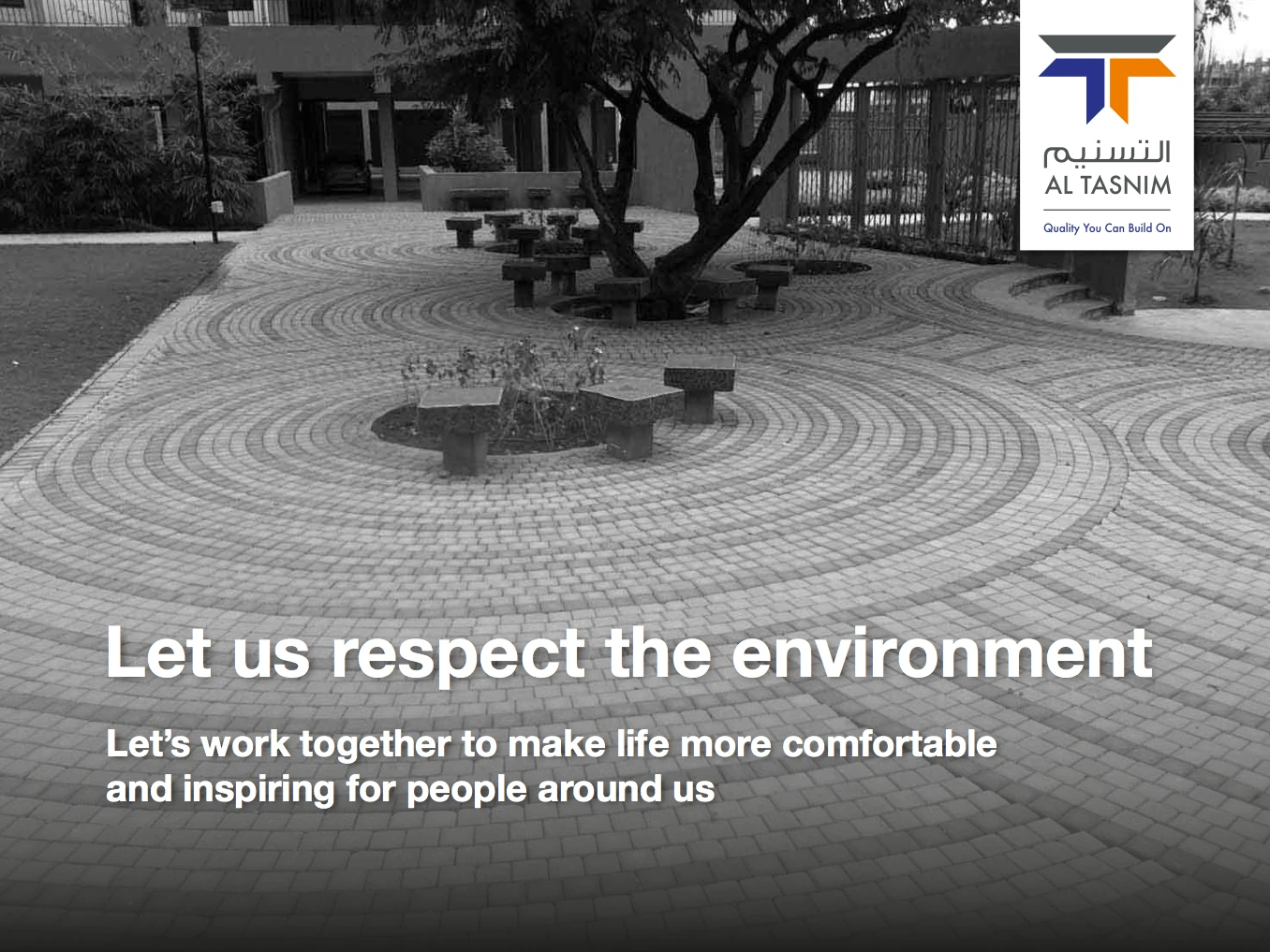 Al Tasnim advertising creative — 'Let us respect the environment'
