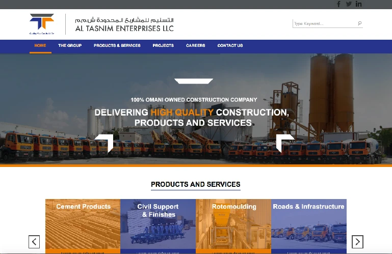 Al Tasnim Enterprises corporate website