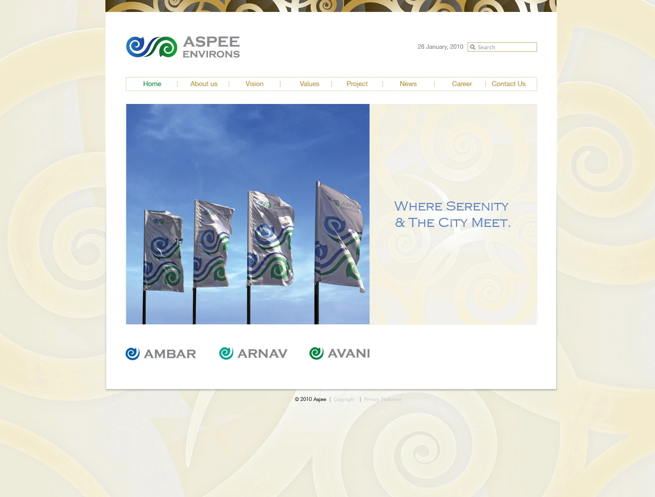 Aspee Environs website, development page