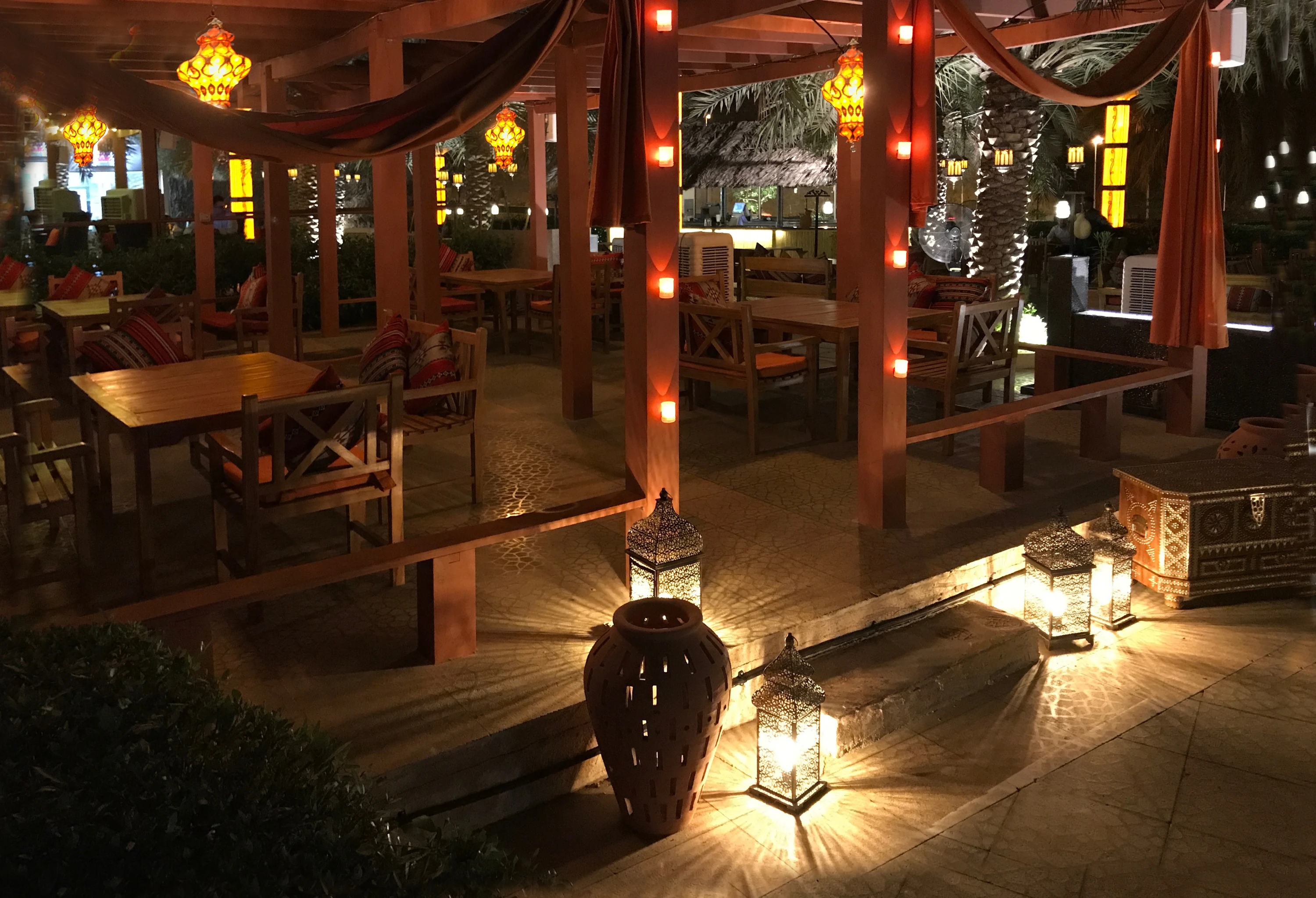 Bait Al Shams dining area under warm lighting