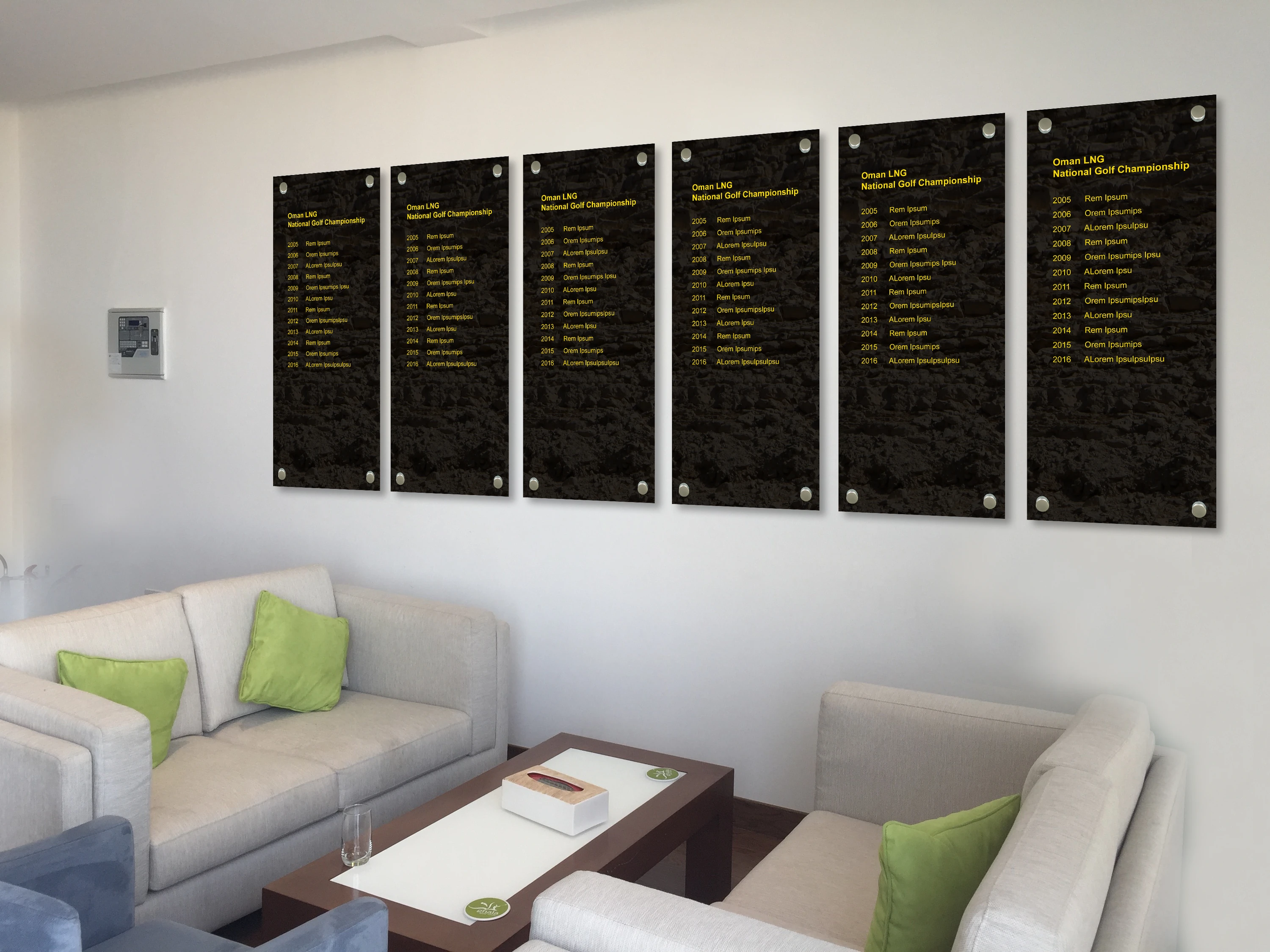 Ghala Golf Club lounge with honours boards