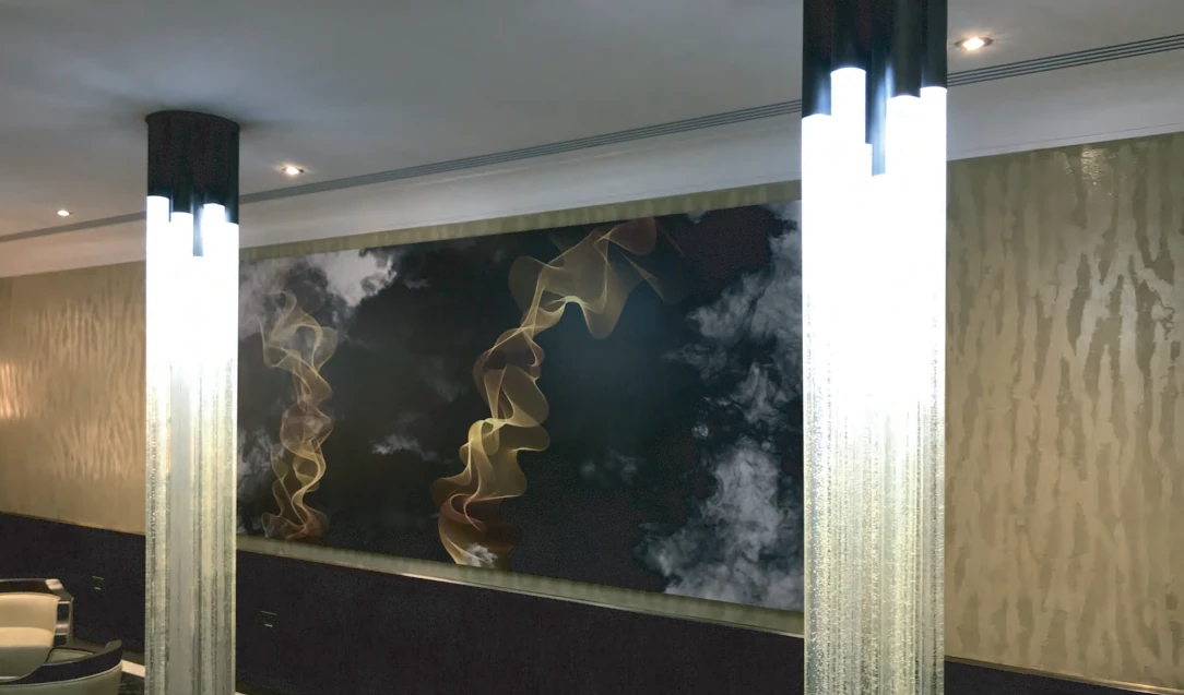 Traditional and graphic smoke composition in the Cigar Lounge