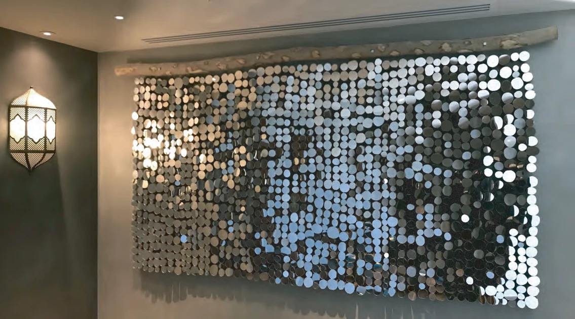 Mirrored art composition for the Cigar Lounge