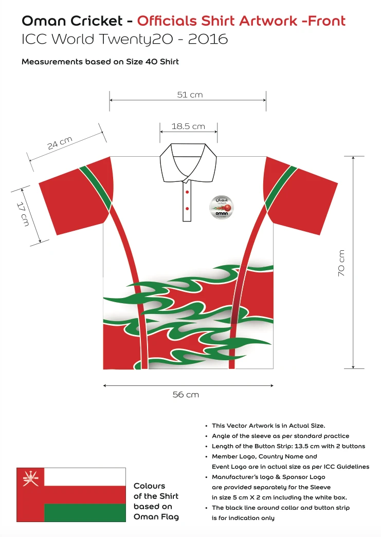 Oman Cricket official-shirt artwork