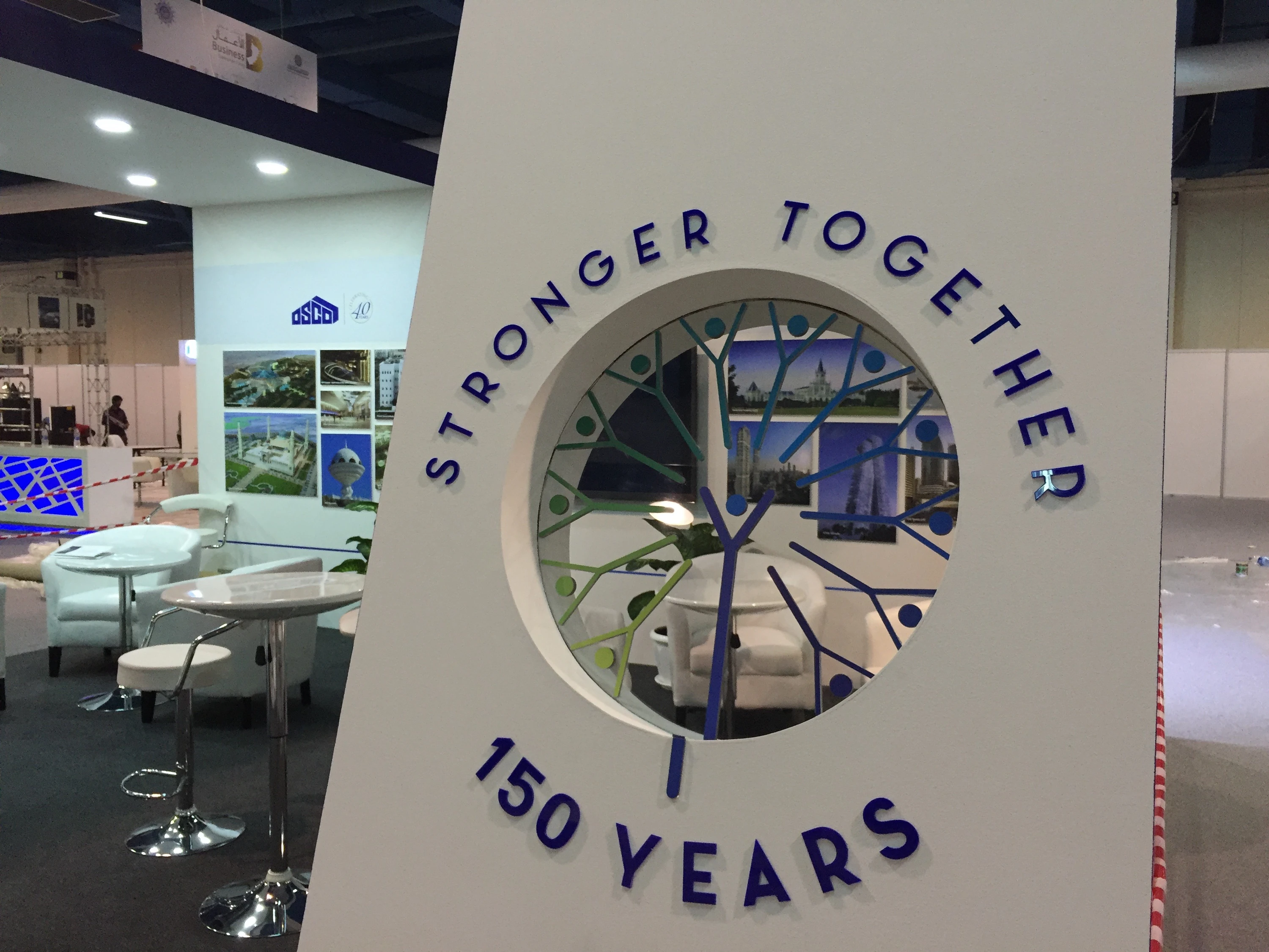Shapoorji Pallonji '150 years, stronger together' stand detail