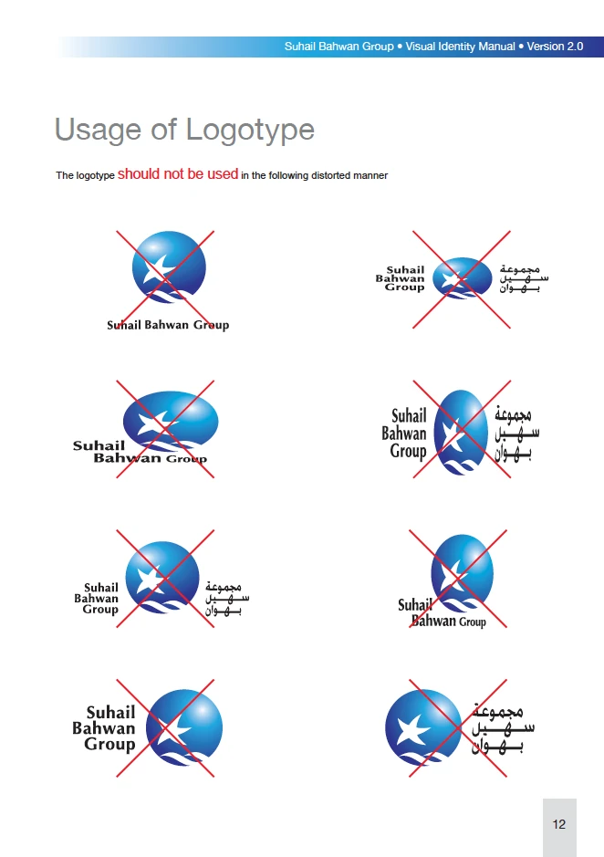 Logotype usage rules from the brand guidelines